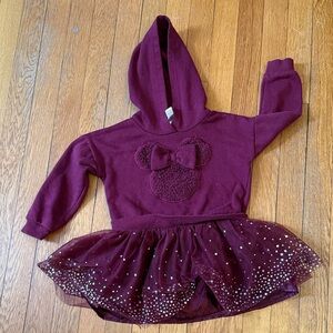 Kids Burgundy Minnie mouse dress